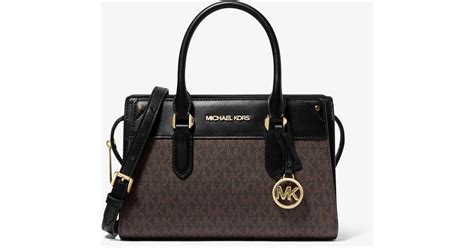 michael michael kors mirren small logo and leather satchel